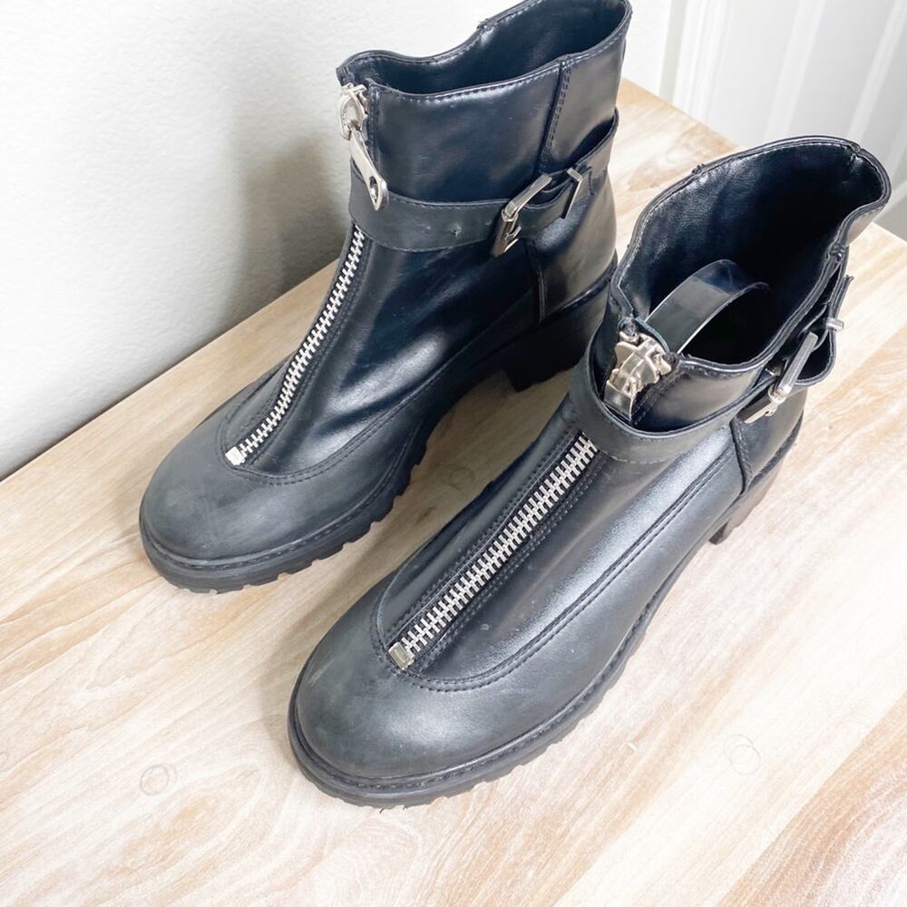 schutz black buckle ugly core bulky boots size 9.5 - Picture 5 of 10